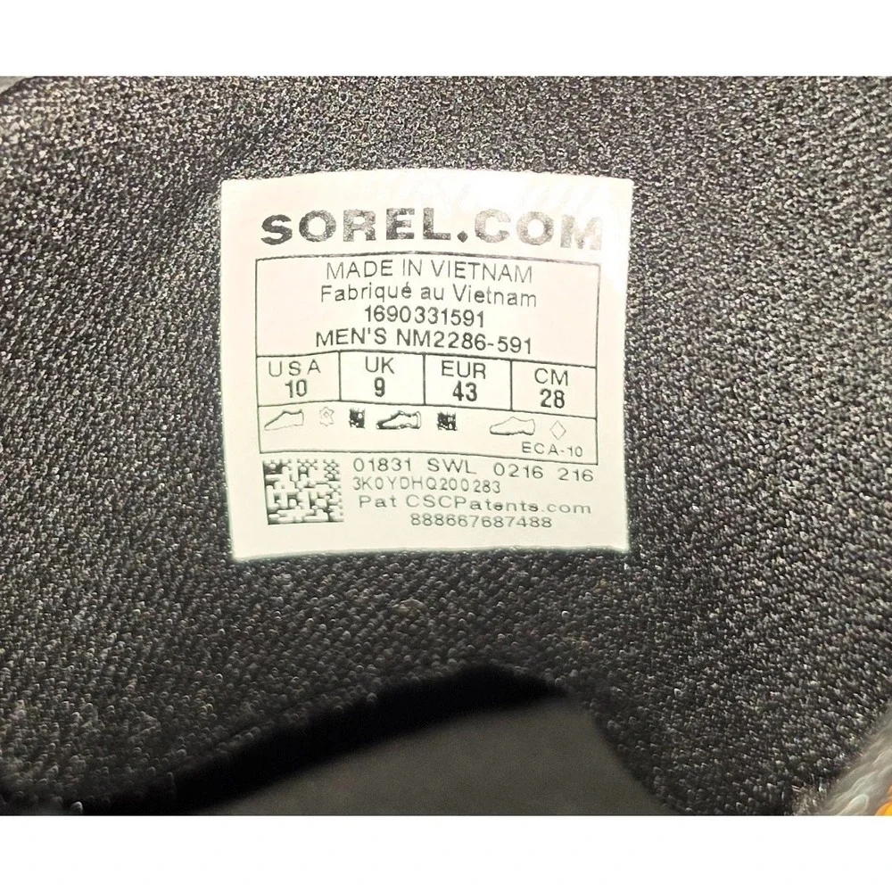 SOREL Paxson 64 Nocturnal Outdry Boots Men 10 Waterproof Laced Outdoor Chukka